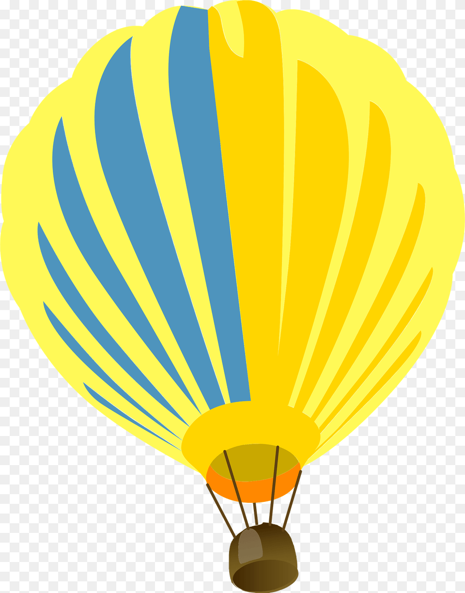 Yellow And Blue Hot Air Balloon Clipart, Aircraft, Transportation, Vehicle, Hot Air Balloon Free Png Download