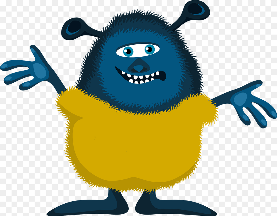 Yellow And Blue Monster Clipart, Animal, Bear, Mammal, Wildlife Png