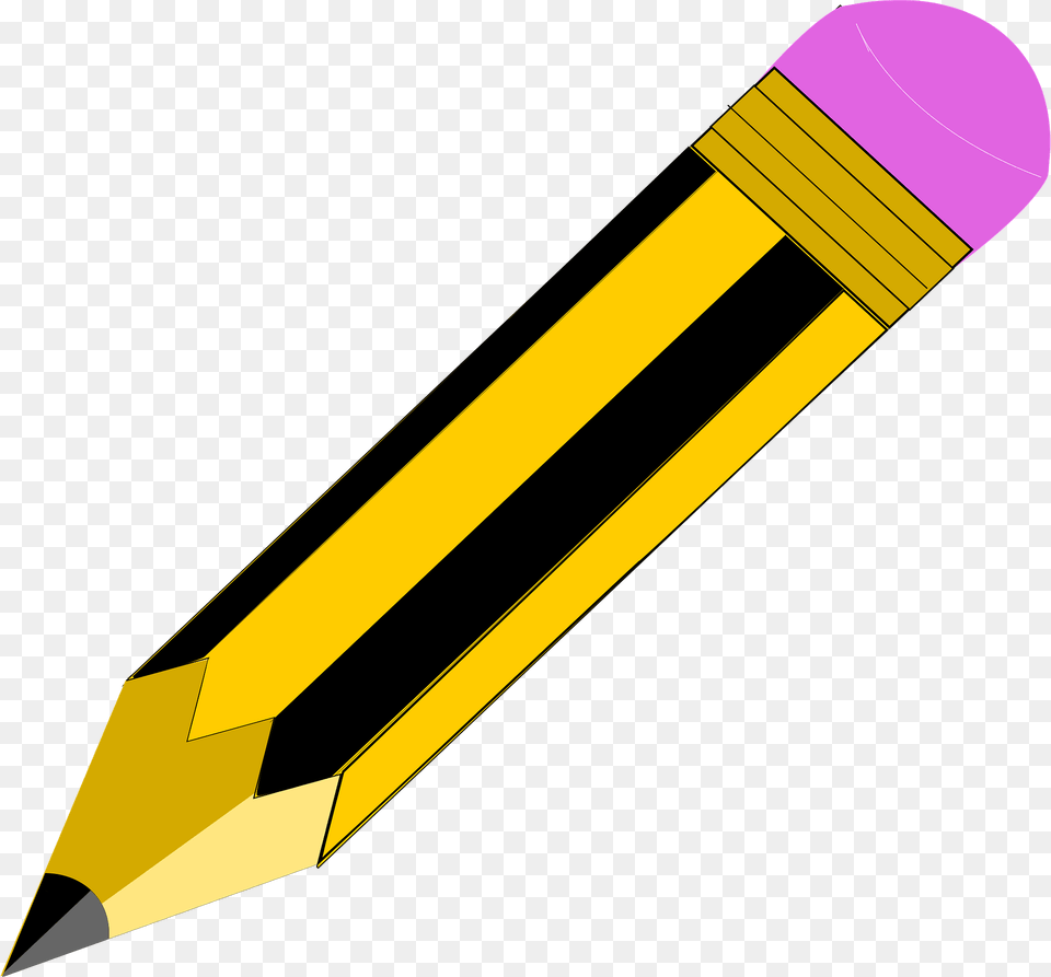 Yellow And Blue Striped Pencil Clipart, Rocket, Weapon Free Png