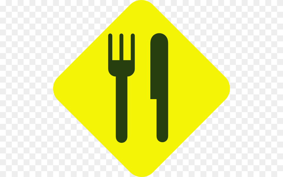 Yellow And Green Knife And Fork Diagonal Svg Clip Arts Traffic Sign, Cutlery, Symbol, Road Sign Png