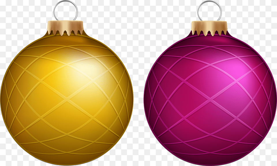 Yellow And Pink Christmas Balls Clip Art Christmas Ornament, Lighting, Sphere, Gold, Accessories Free Png