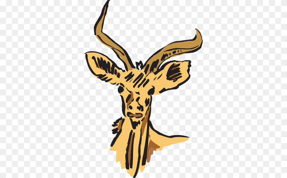 Yellow Antelope Drawing Clip Art, Animal, Mammal, Wildlife, Deer Free Transparent Png