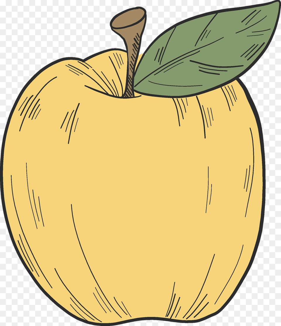 Yellow Apple Clipart, Food, Fruit, Plant, Produce Png Image