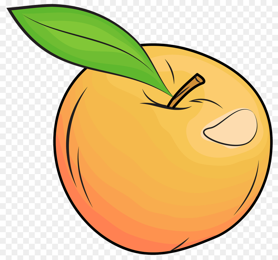 Yellow Apple With Leaf Clipart, Food, Fruit, Plant, Produce Png