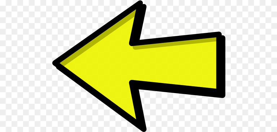 Yellow Arrow 2 Arrow Pointing Left Clipart, Arrowhead, Weapon, Symbol Free Transparent Png