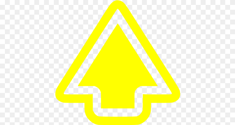 Yellow Arrow Up Icon Yellow Arrow Icons Traffic Sign, Symbol, Road Sign, Smoke Pipe Png Image
