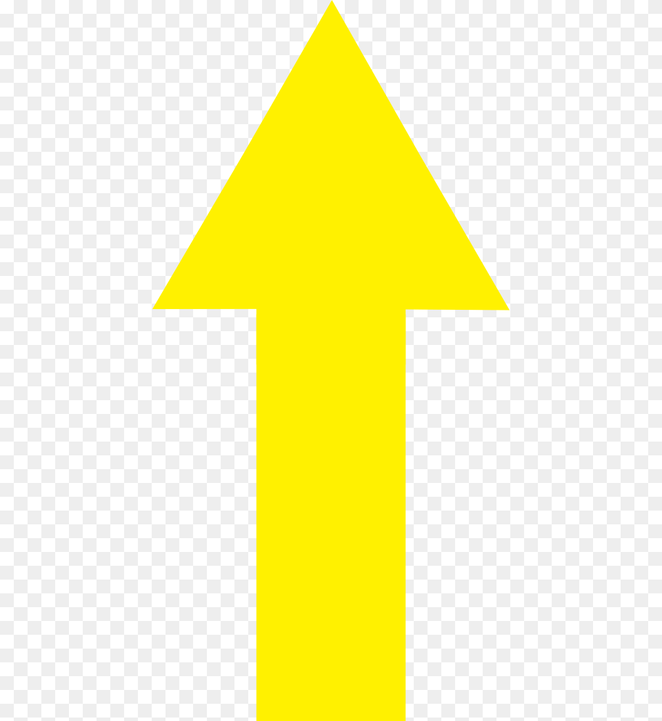 Yellow Arrow Up Yellow Arrow Pointing Up, Symbol, Sign, Cross Free Transparent Png
