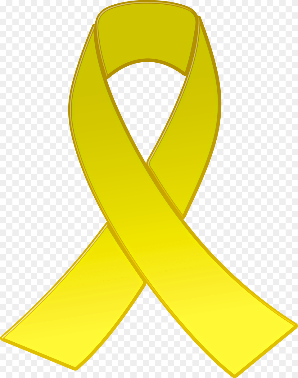 Yellow Awareness Ribbon Clipart, Symbol, Gold Free Transparent Png