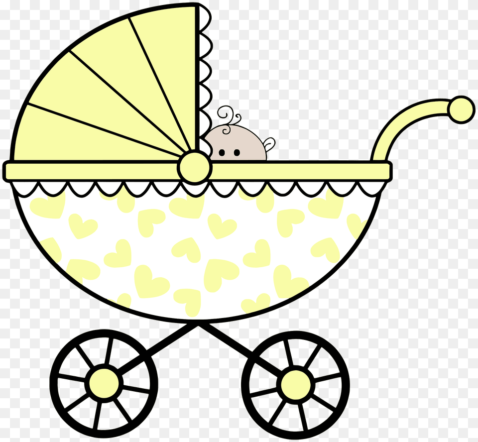 Yellow Baby Carriage Clipart, Wheel, Machine, Furniture, Bed Free Transparent Png