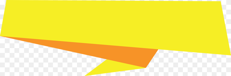 Yellow Banner Origami Illustration, Paper Png Image