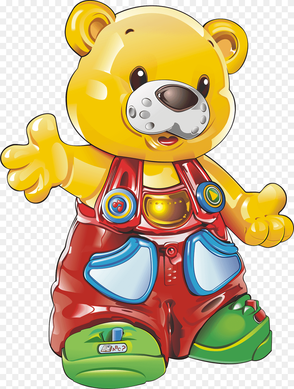 Yellow Bear Toy Clipart, Tape, Device, Grass, Lawn Free Png Download