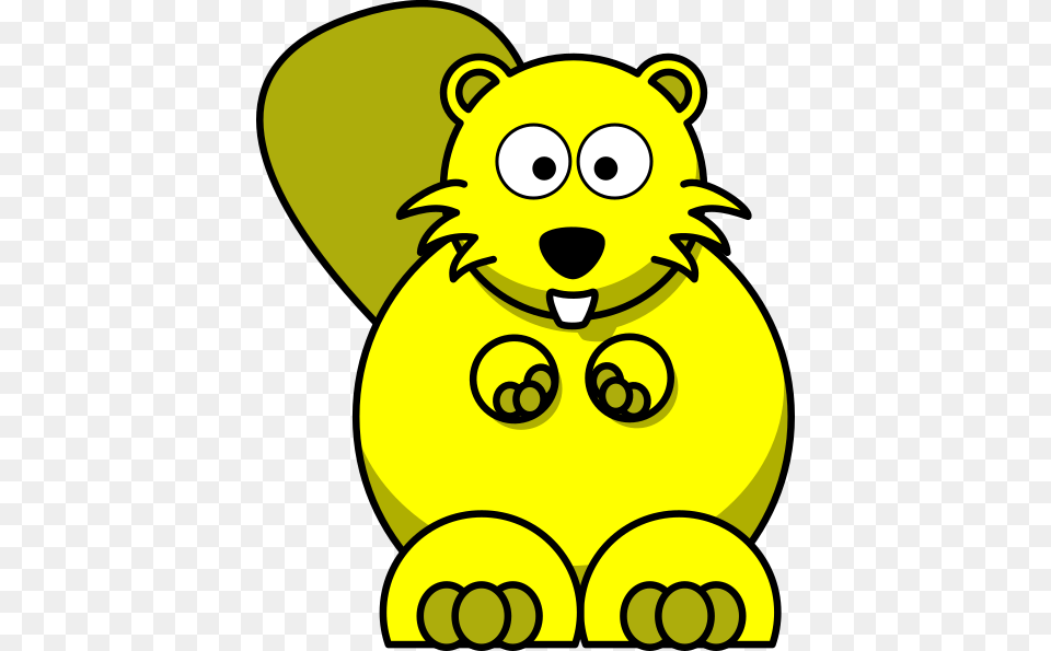 Yellow Beaver Cartoon Clip Art, Animal, Bear, Mammal, Wildlife Png Image