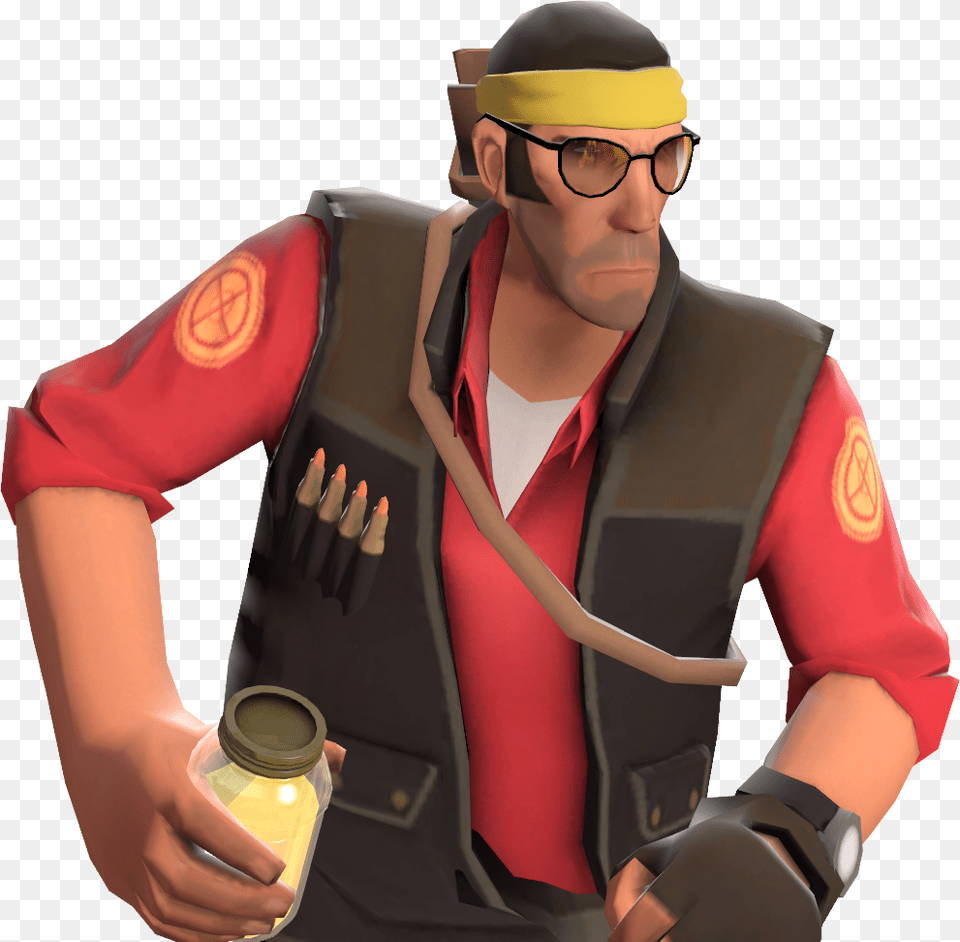 Yellow Belt Tf2 Sniper, Clothing, Lifejacket, Vest, Person Png Image