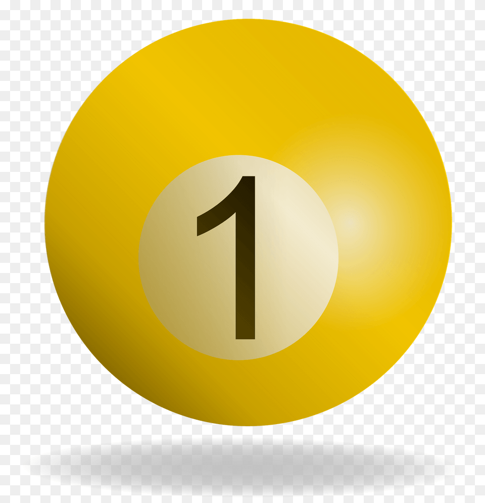 Yellow Billiard Ball Clipart, Number, Symbol, Text, Sphere Free Png