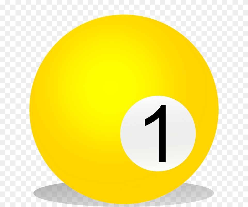 Yellow Billiard Ball Clipart, Sphere, Number, Symbol, Text Free Png Download