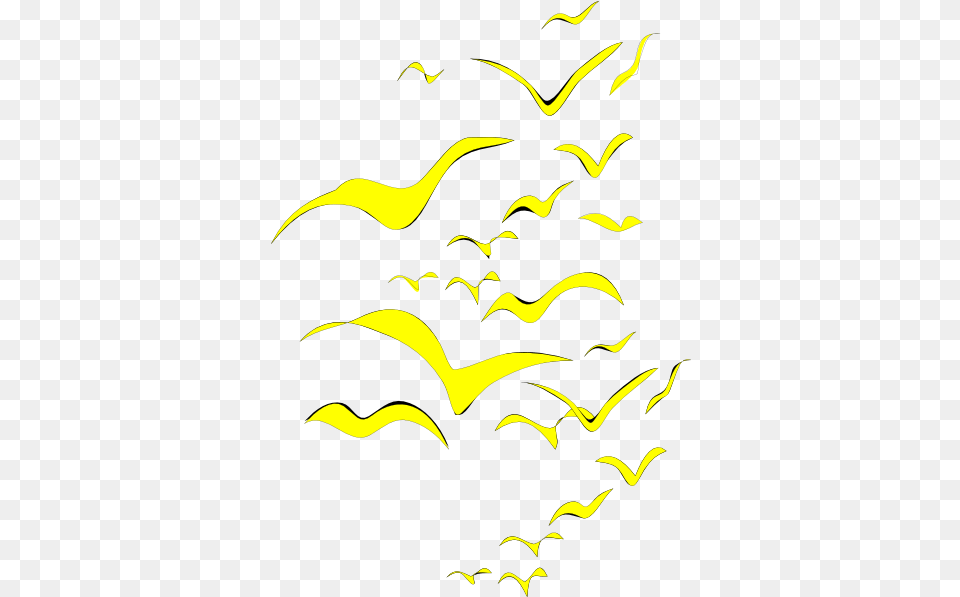Yellow Bird Flock Vertical Clip Art Vector Illustration, Logo, Symbol, Batman Logo, Animal Free Png Download