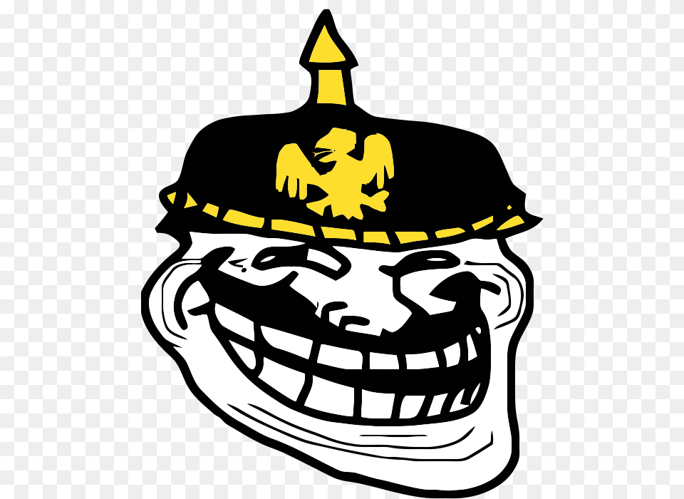 Yellow Black And White Clip Art Headgear Memes Troll Face, Stencil, Person, Baby Free Png Download