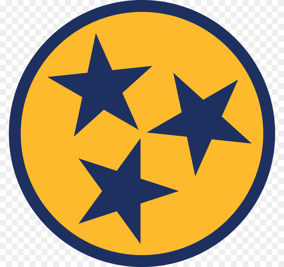 Yellow Black And White Tennessee Tristar, Star Symbol, Symbol Png Image