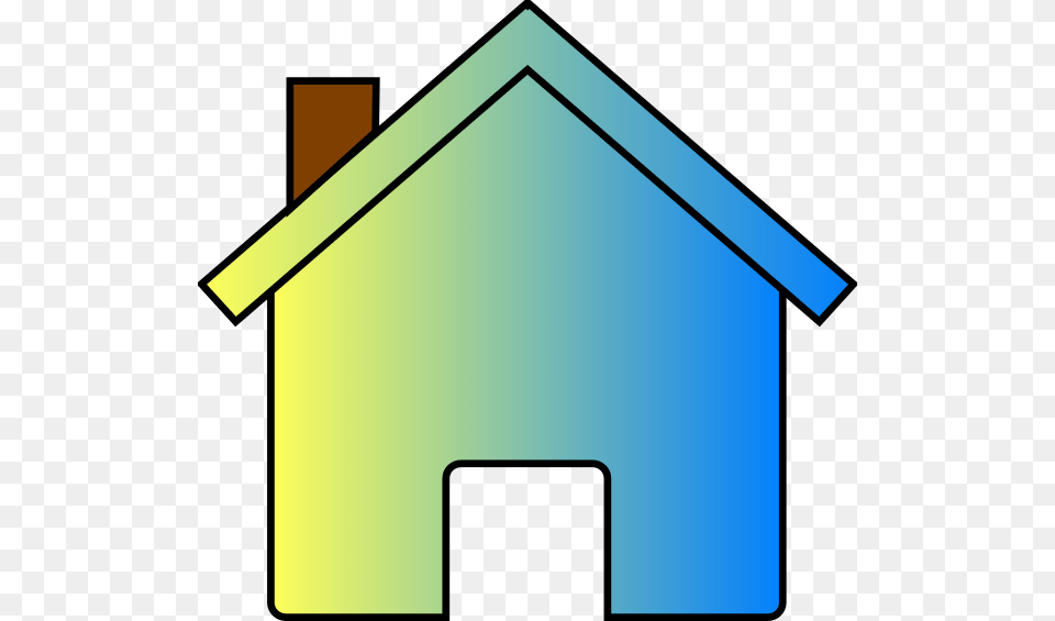 Yellow Blue Fade House 2 Svg Clip Arts House Borders Clip Art, Dog House Png