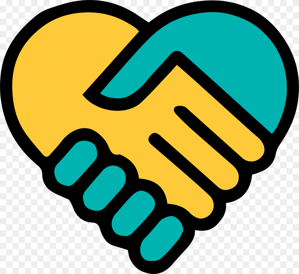 Yellow Blue Holding Hands Heart, Body Part, Hand, Person, Handshake Png Image