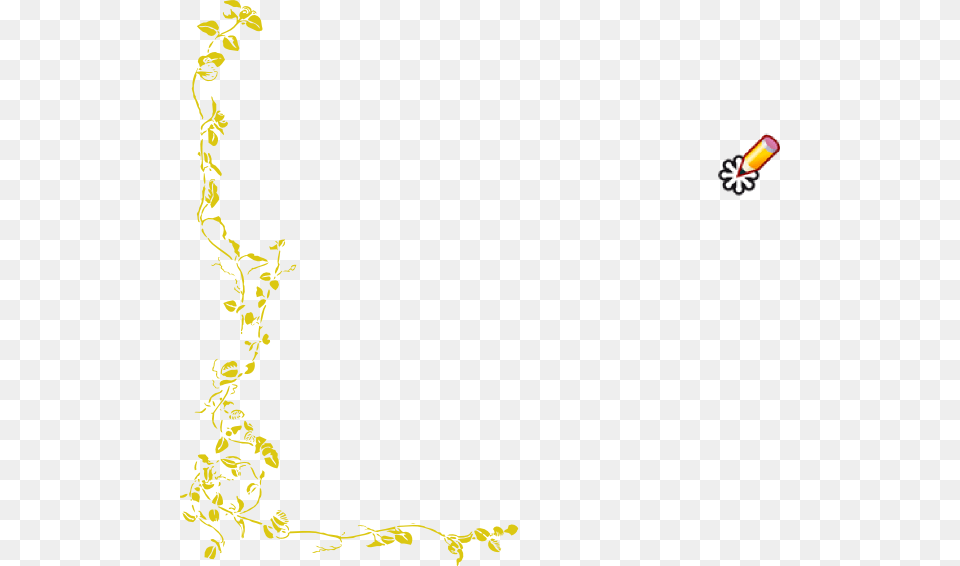 Yellow Border Floral Border Black And White, Art, Graphics, Floral Design, Pattern Png Image