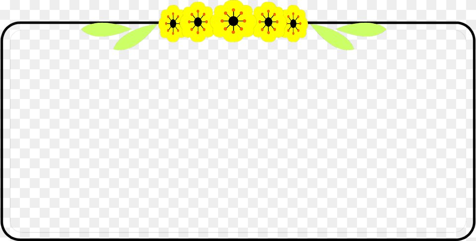Yellow Border Frame Flower, Plant Png Image