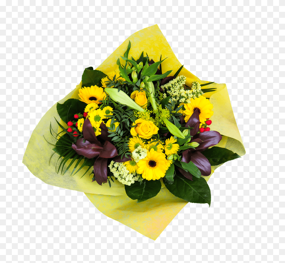 Yellow Bouquet, Flower, Flower Arrangement, Flower Bouquet, Plant Free Png