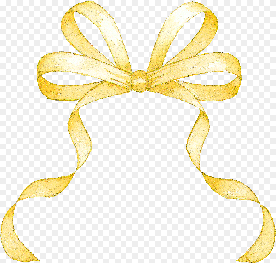 Yellow Bow Gift Art, Accessories, Formal Wear, Tie, Plant Free Png