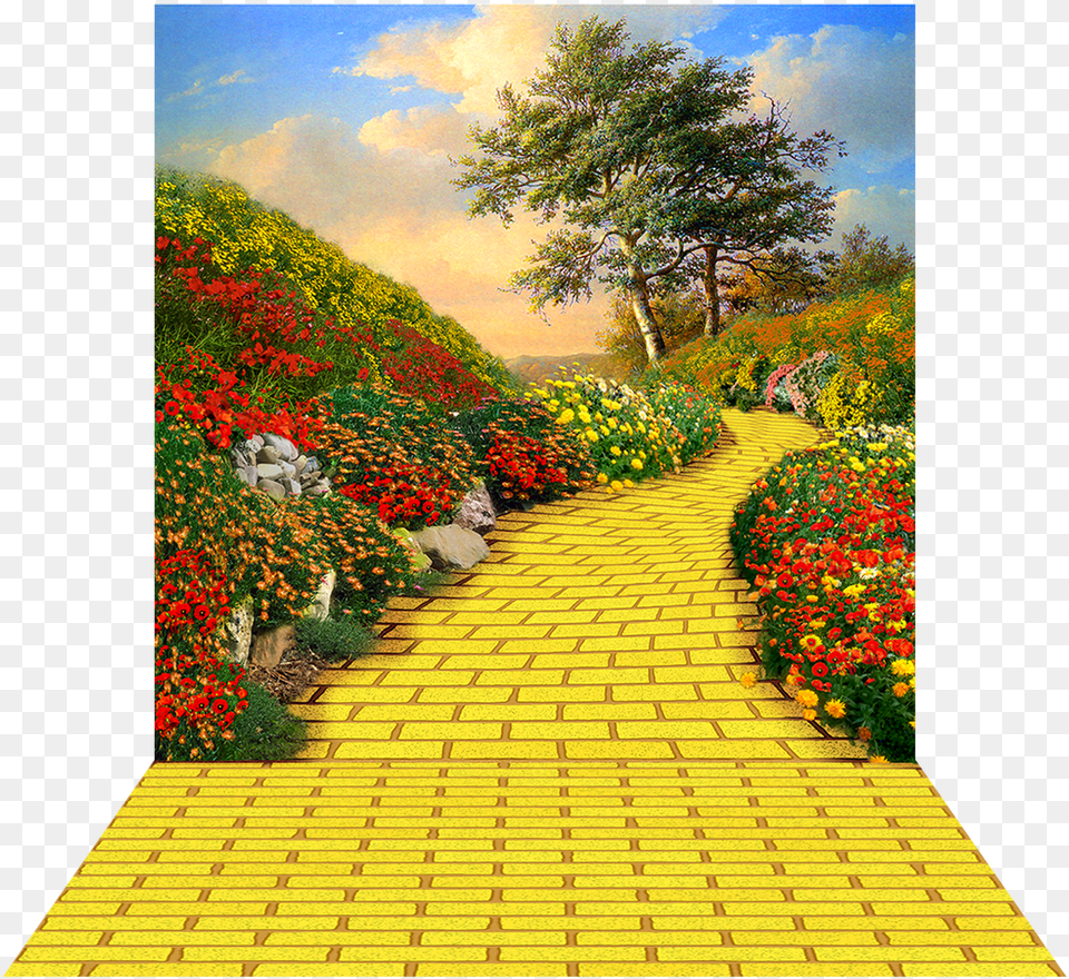 Yellow Brick Road Background Yellow Brick Road Wall, Walkway, Sidewalk, Plant, Path Png