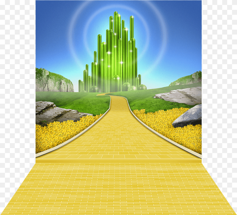 Yellow Brick Road Banner Royalty Yellow Brick Road To Emerald City, Path, Green, Scenery, Nature Free Png Download