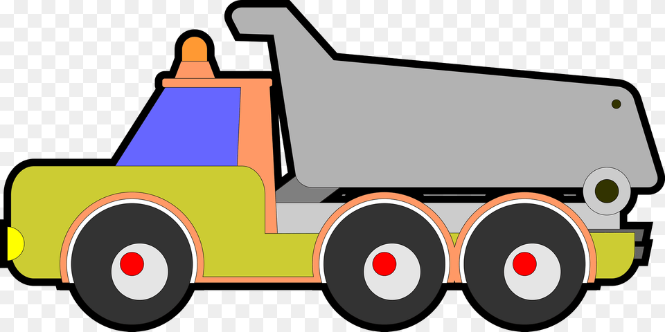 Yellow Bubble Dump Truck Clipart, Vehicle, Transportation, Tow Truck, Tool Png Image