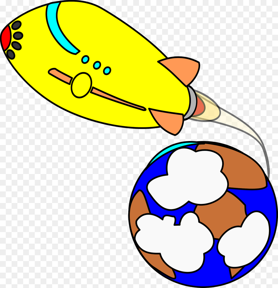 Yellow Bubble Rocket Above The Earth Clipart, Animal, Fish, Sea Life, Shark Png