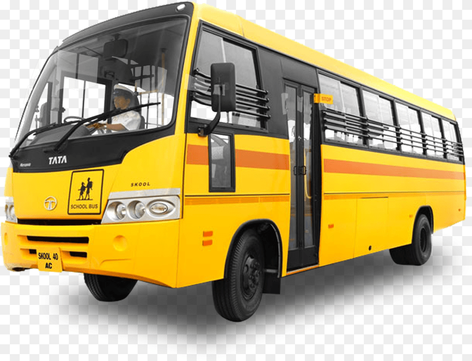 Yellow Bus Lcv Icv Buses Tata Marcopolo Khandelwal Yellow Color School Bus, Vehicle, Transportation, Adult, Person Free Transparent Png