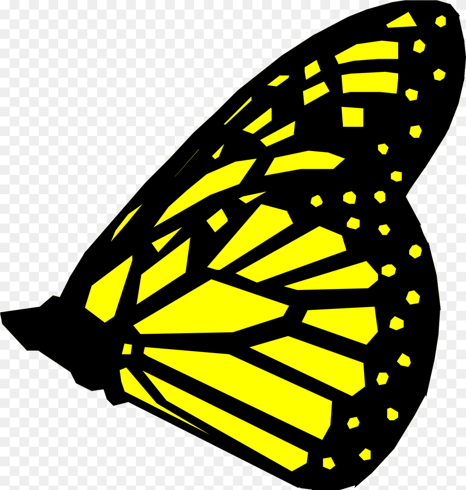 Yellow Butterfly With Black Stripes Yellow Butterfly Wings Closed, Animal, Insect, Invertebrate, Monarch Png Image