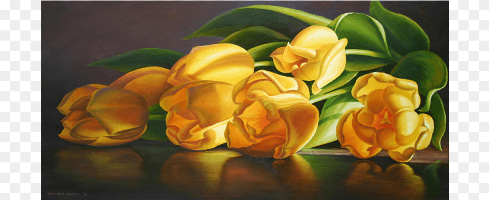 Yellow By Varvara Harmon American Made Yellow Tulip Painting, Art, Flower, Petal, Plant Free Transparent Png