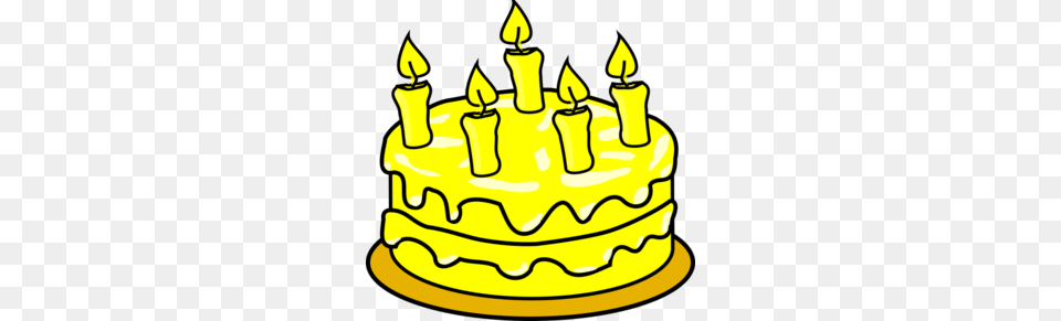 Yellow Cake Clip Art, Birthday Cake, Cream, Dessert, Food Free Transparent Png