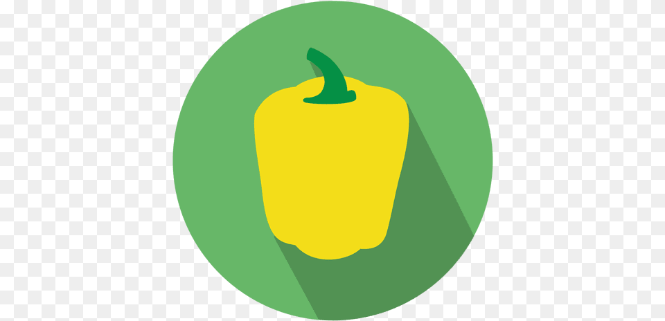 Yellow Capcicum Circle Icon Icono Pimiento, Bell Pepper, Food, Pepper, Plant Png