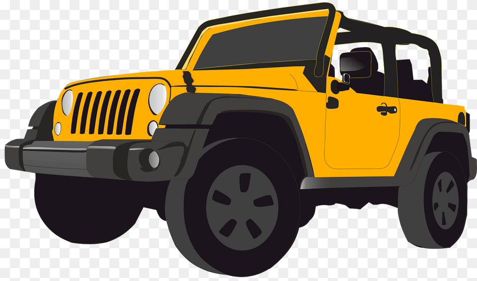Yellow Car Clipart, Jeep, Transportation, Vehicle, Machine Free Transparent Png