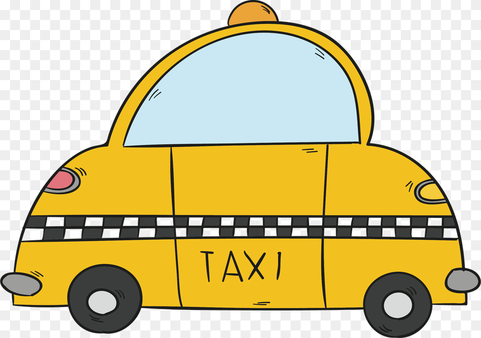Yellow Car Cute Transportation Clipart Background, Taxi, Vehicle, Moving Van, Van Free Transparent Png