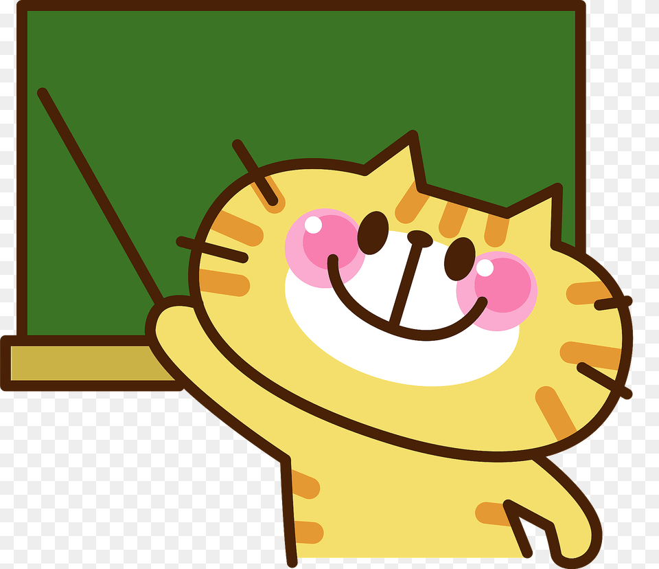 Yellow Cat As Teacher Clipart, Food, Sweets Png Image