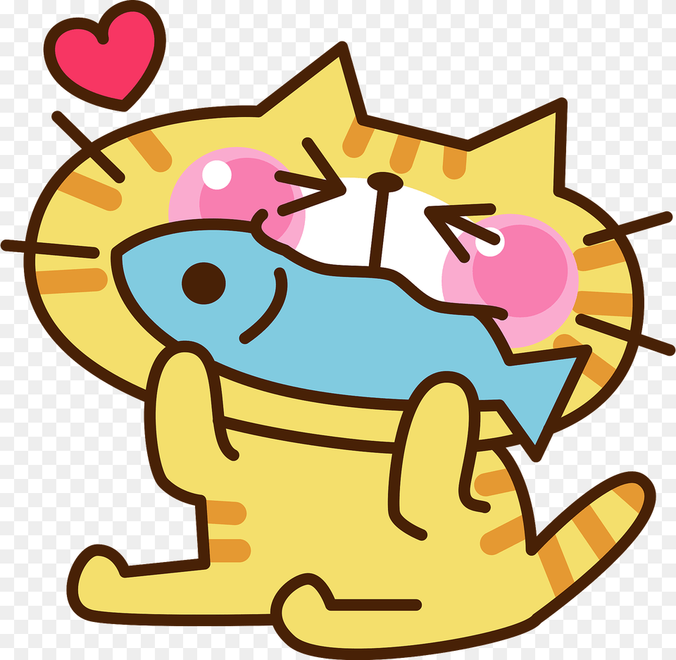Yellow Cat Is Eating Fish Clipart, Food, Snack, Birthday Cake, Cake Png
