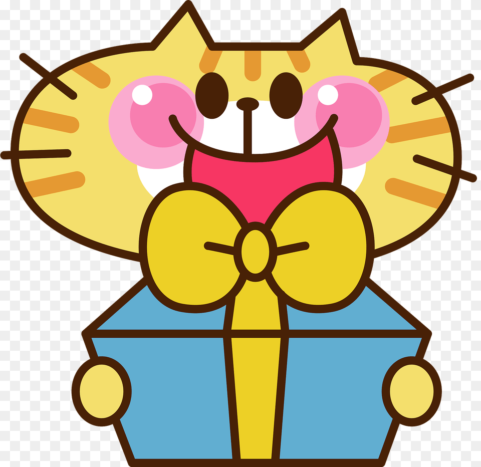 Yellow Cat Is Giving A Gift Clipart, Ammunition, Grenade, Weapon Png