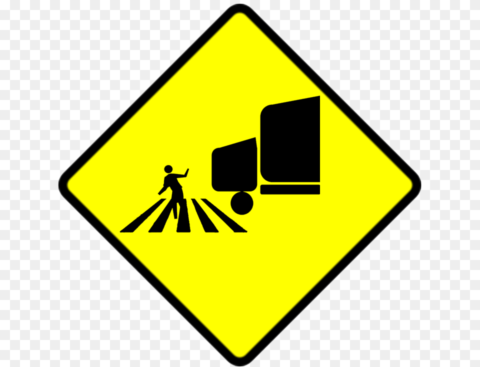 Yellow Caution Traffic Sign Of Woman Pedestrian In Crosswalk, Symbol, Road Sign, Person Png Image