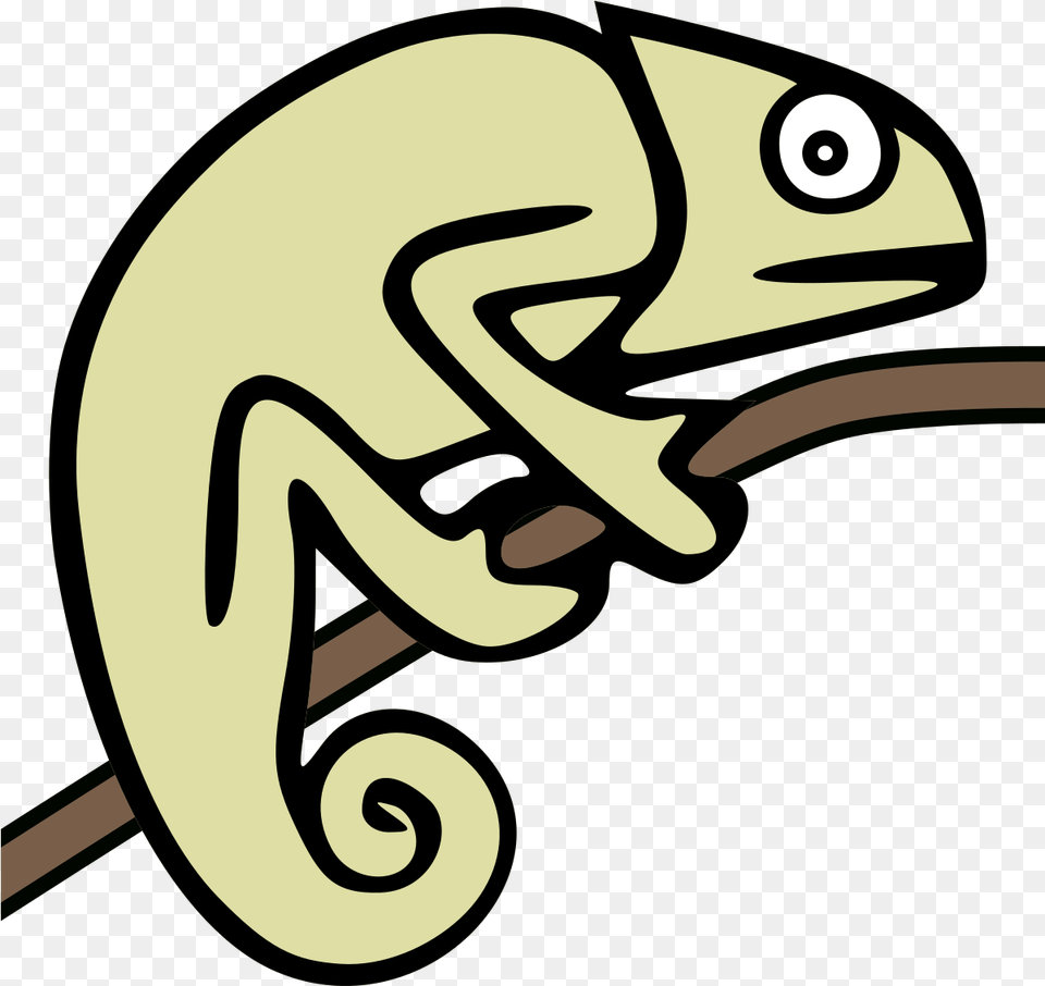 Yellow Chameleon Cartoon, Animal, Green Lizard, Lizard, Reptile Png Image