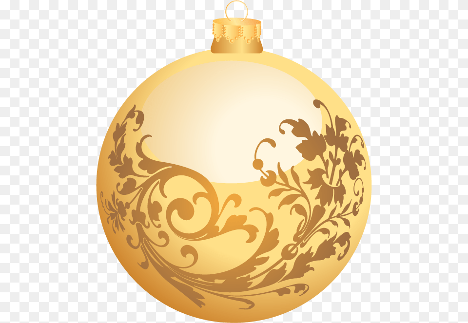 Yellow Christmas Ball, Gold, Accessories, Art, Floral Design Free Png Download