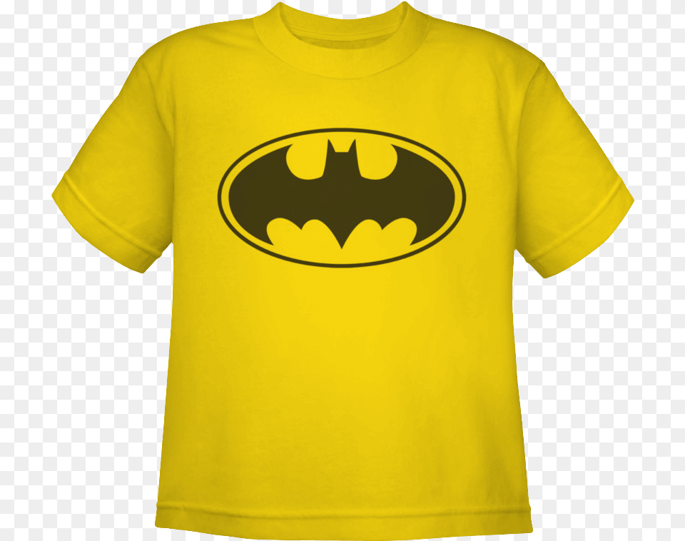 Yellow Classic Batman Logo Kids T Shirt, Symbol, Clothing, T-shirt, Batman Logo Png
