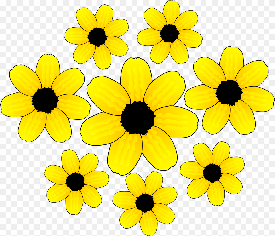 Yellow Clipart Flower Clip Art Black And White Flowers Yellow Flowers Clipart, Daisy, Petal, Plant, Anemone Png