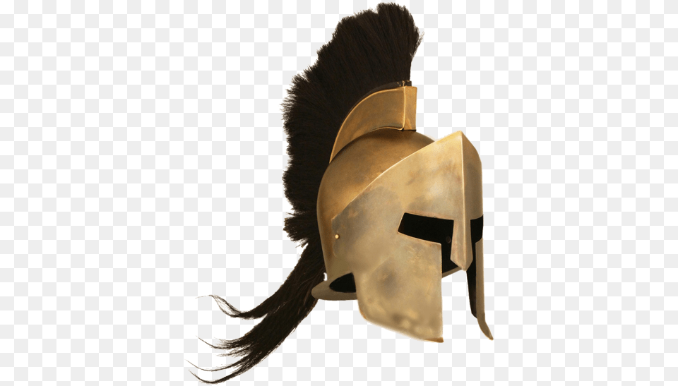 Yellow Color Spartan Helmet Horse Hair Png Image
