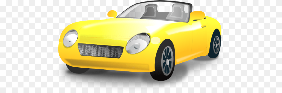 Yellow Convertible Sports Car Clip Art Cartoon Convertible, Vehicle, Transportation, Sports Car, Tire Free Transparent Png