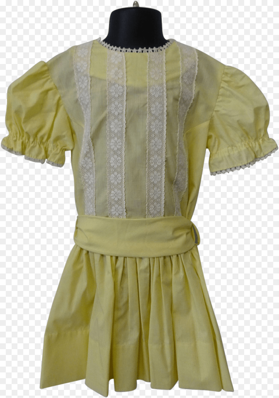 Yellow Cotton Girls Dress Spring Easter White Lace Day Dress, Blouse, Clothing Free Transparent Png